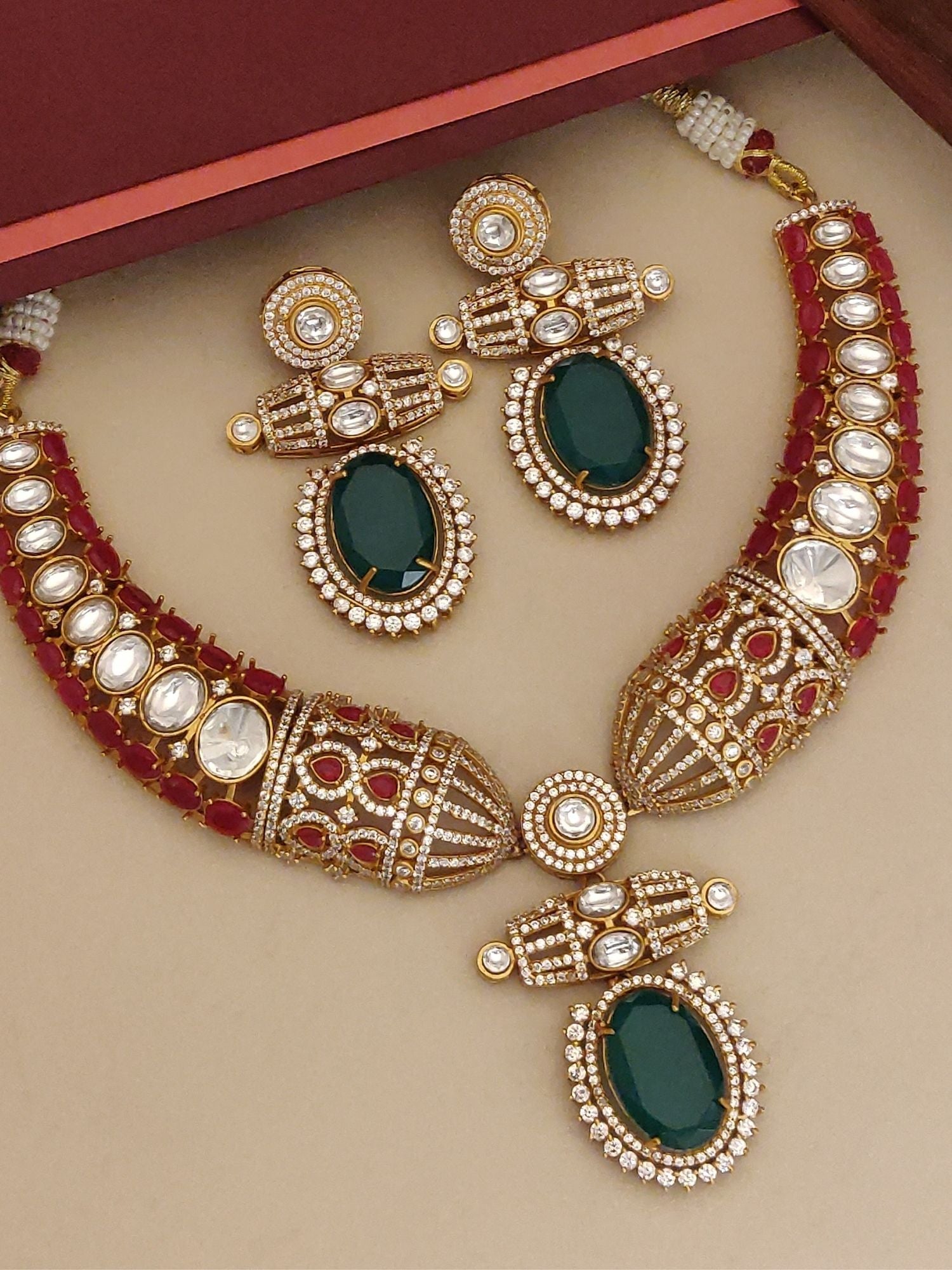 Abdesigns Meenakari Gold Plated Necklace Set