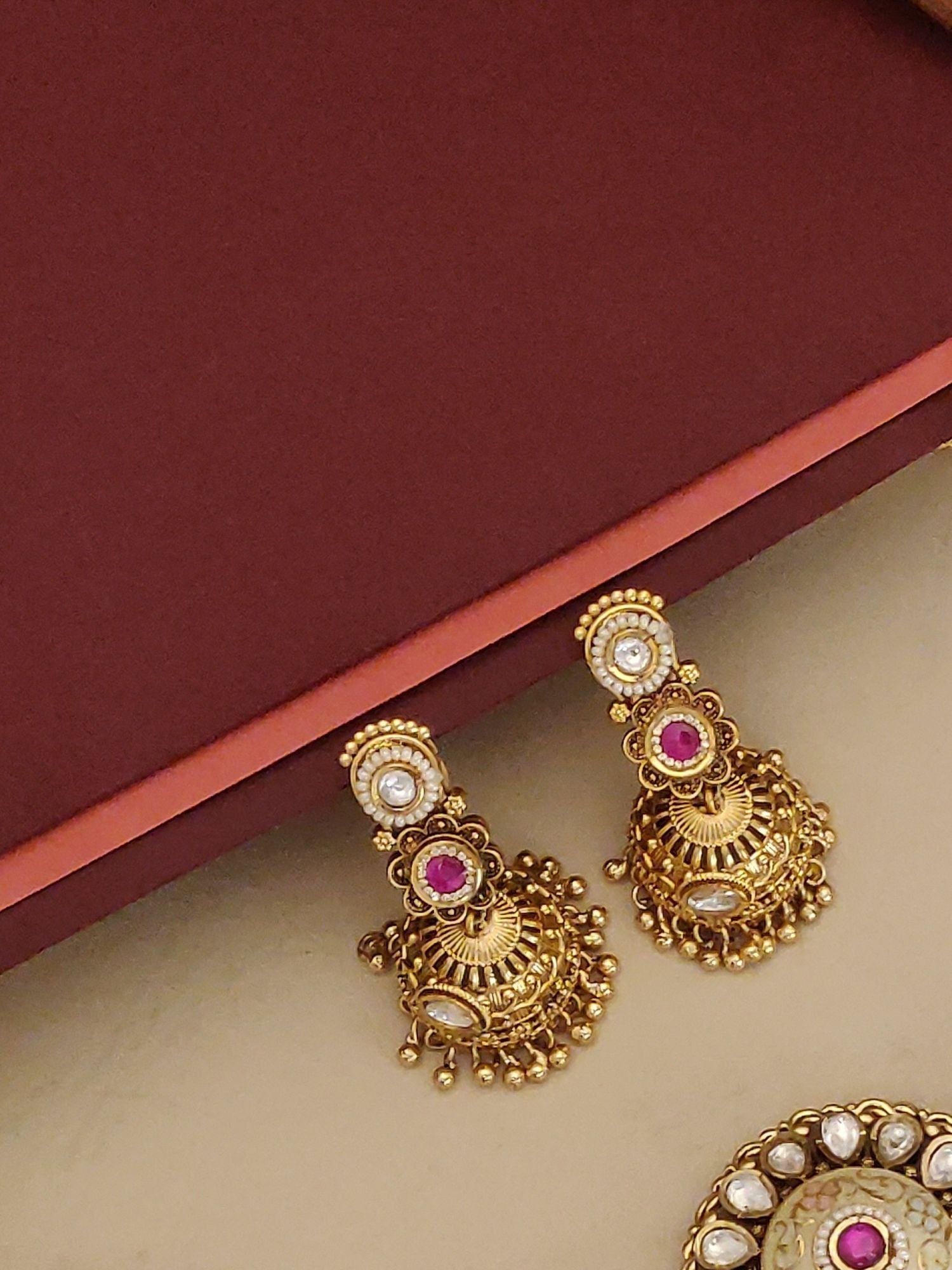 Kundan Gold Plated Necklace Set by Abdesigns Jewellery