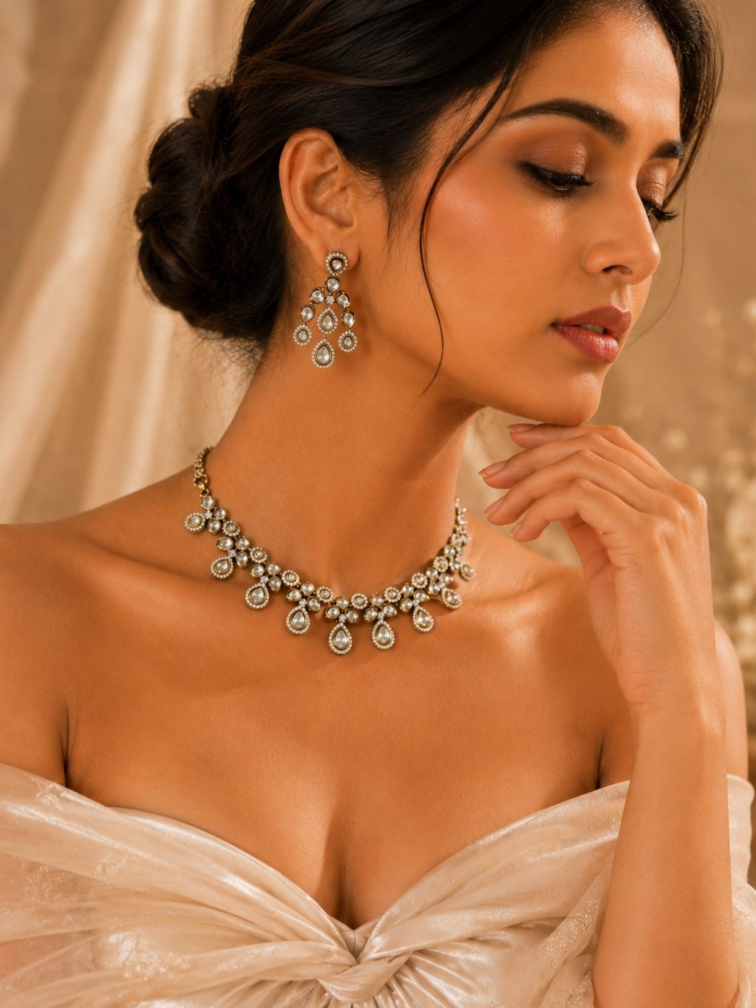 Kundan Drop Necklace Set | Abdesigns