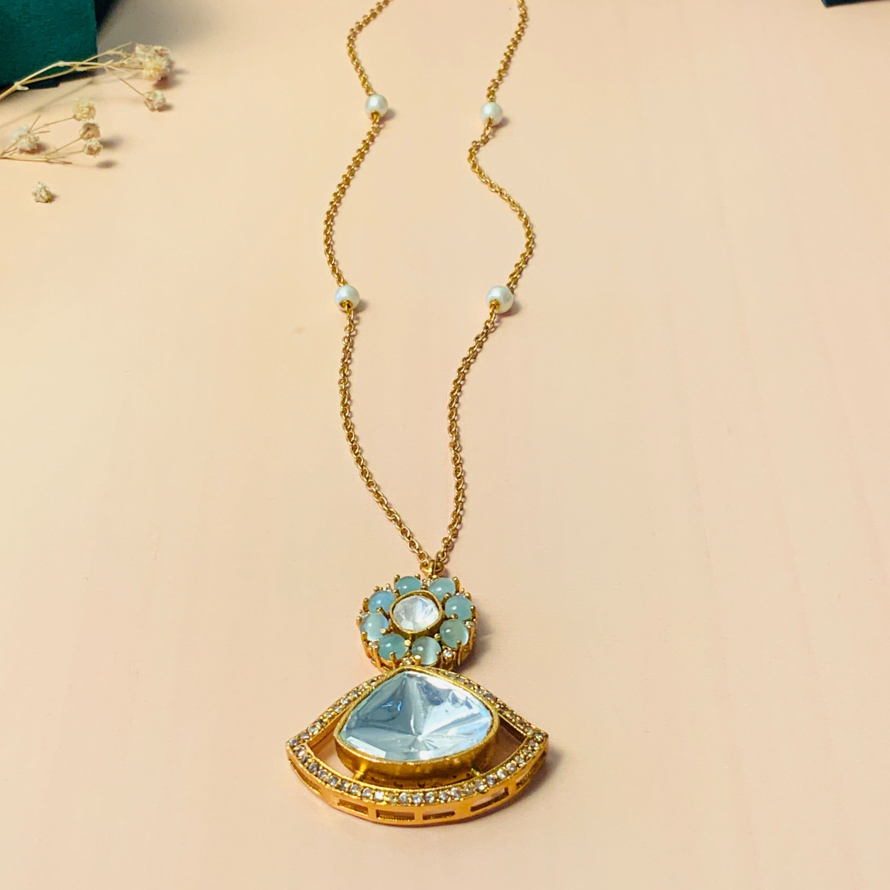 High-Quality Contemporary Polki Necklace - pendant by Abdesigns Jewellery