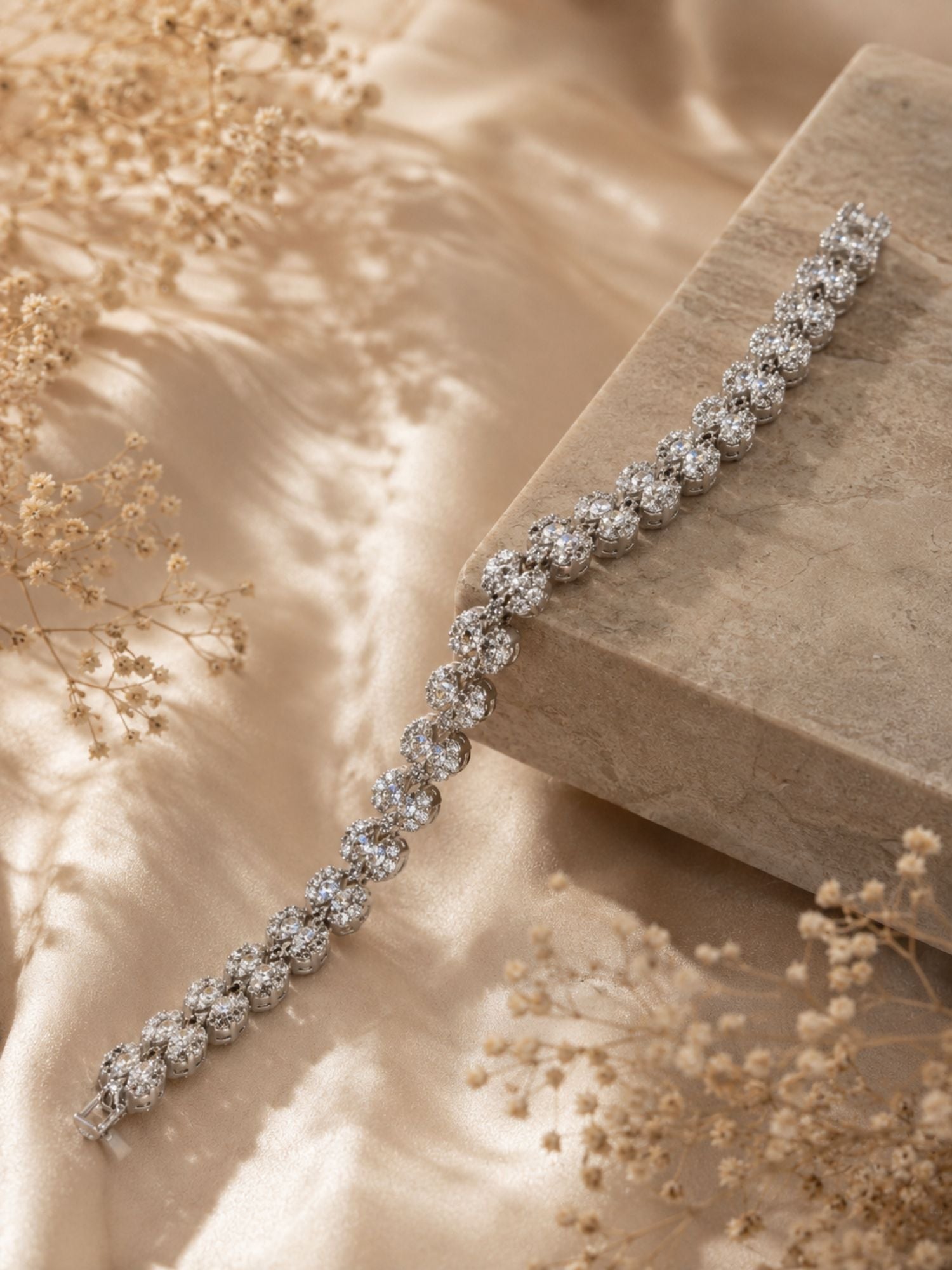 Abdesignsjewellery Silver Plated American Diamond Bracelet