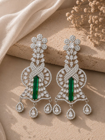 Emerald CZ Statement Earrings | Abdesigns