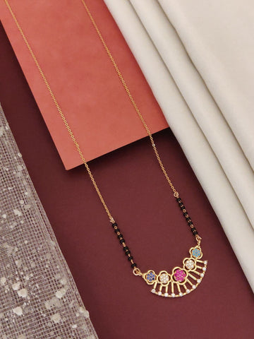 RoseGold Plated American Diamond Mangalsutra - mangalsutra by Abdesigns Jewellery