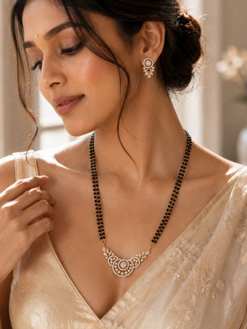 Gold Rich Pendant Mangalsutra Set – Party Daily Glam | Abdesigns