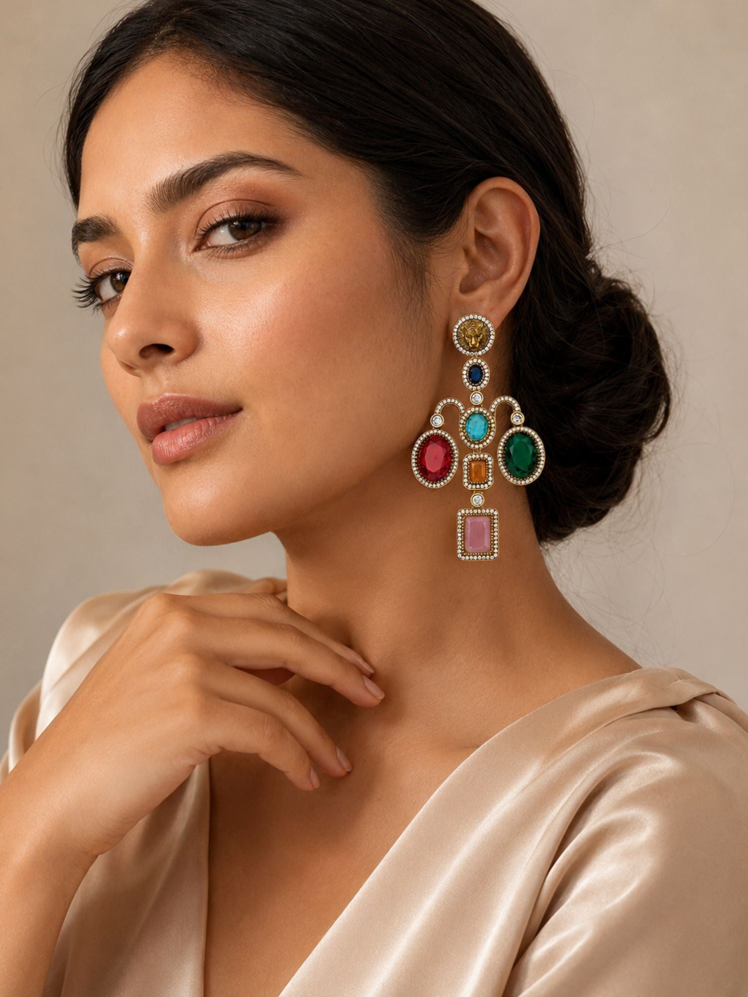 Sabyasachi Inspired Multicolor Statement Earrings for Women