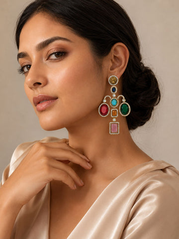 Sabyasachi Inspired Multicolor Statement Earrings for Women