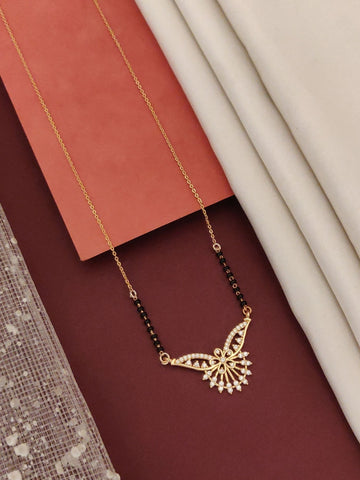 Abdesigns RoseGold Plated American Diamond Mangalsutra