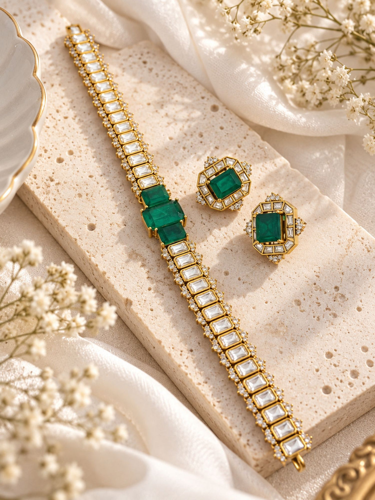 Kundan Stone Choker Necklace Set Gold Plated | Abdesigns Jewellery
