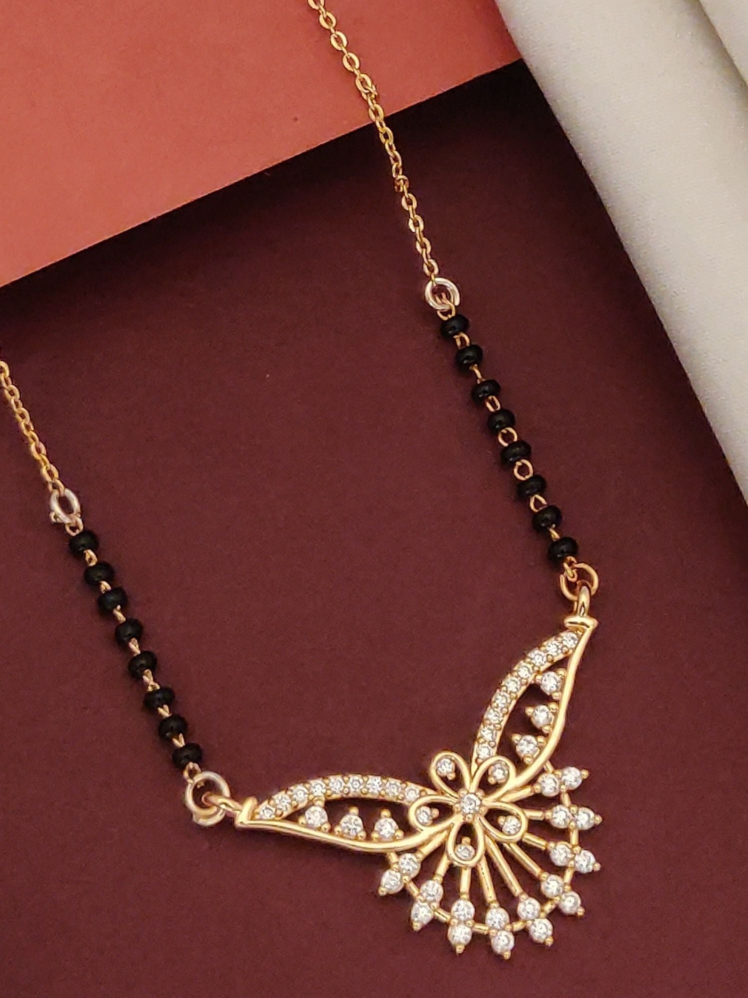 Abdesigns RoseGold Plated American Diamond Mangalsutra