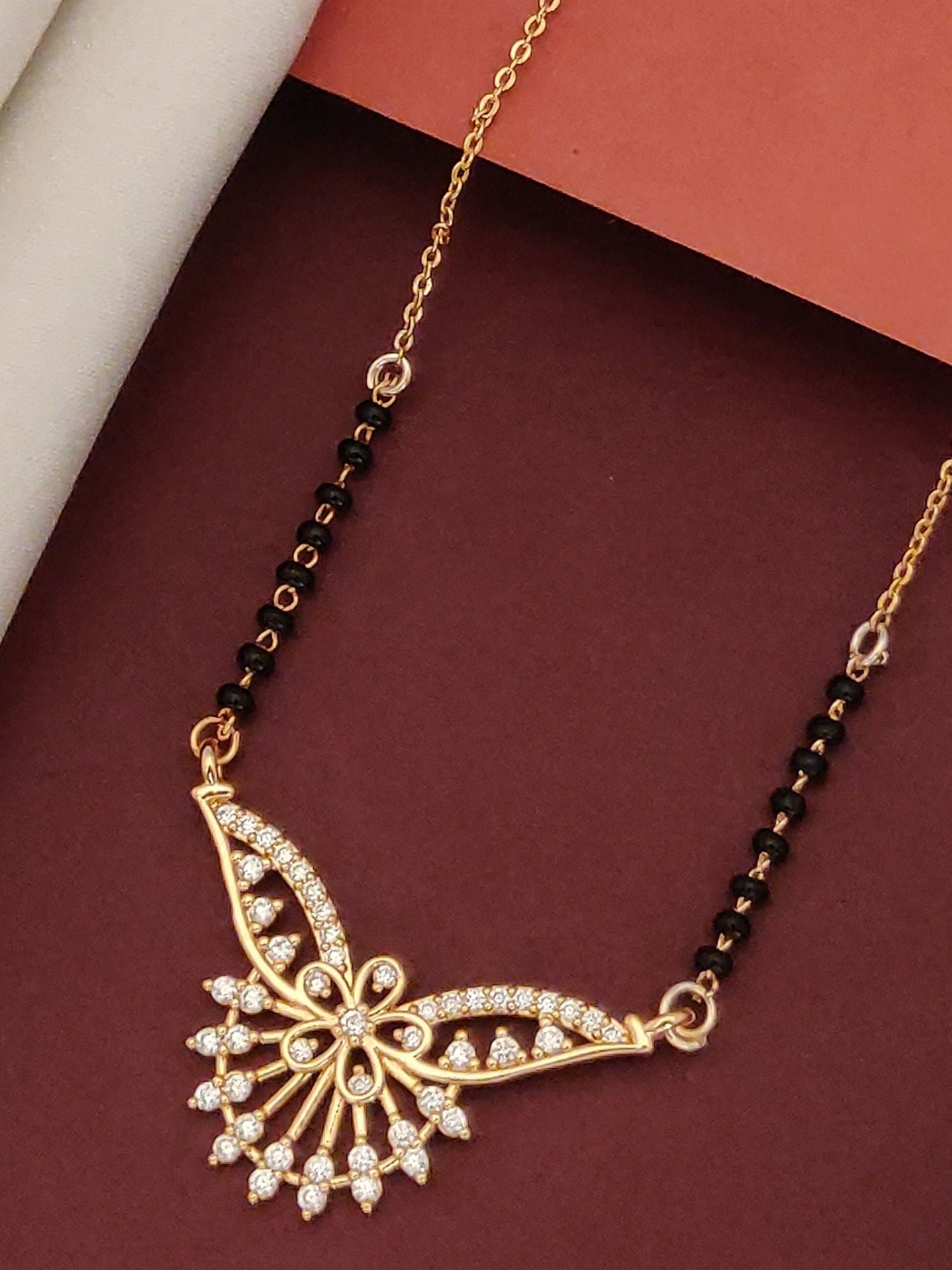 Abdesigns RoseGold Plated American Diamond Mangalsutra