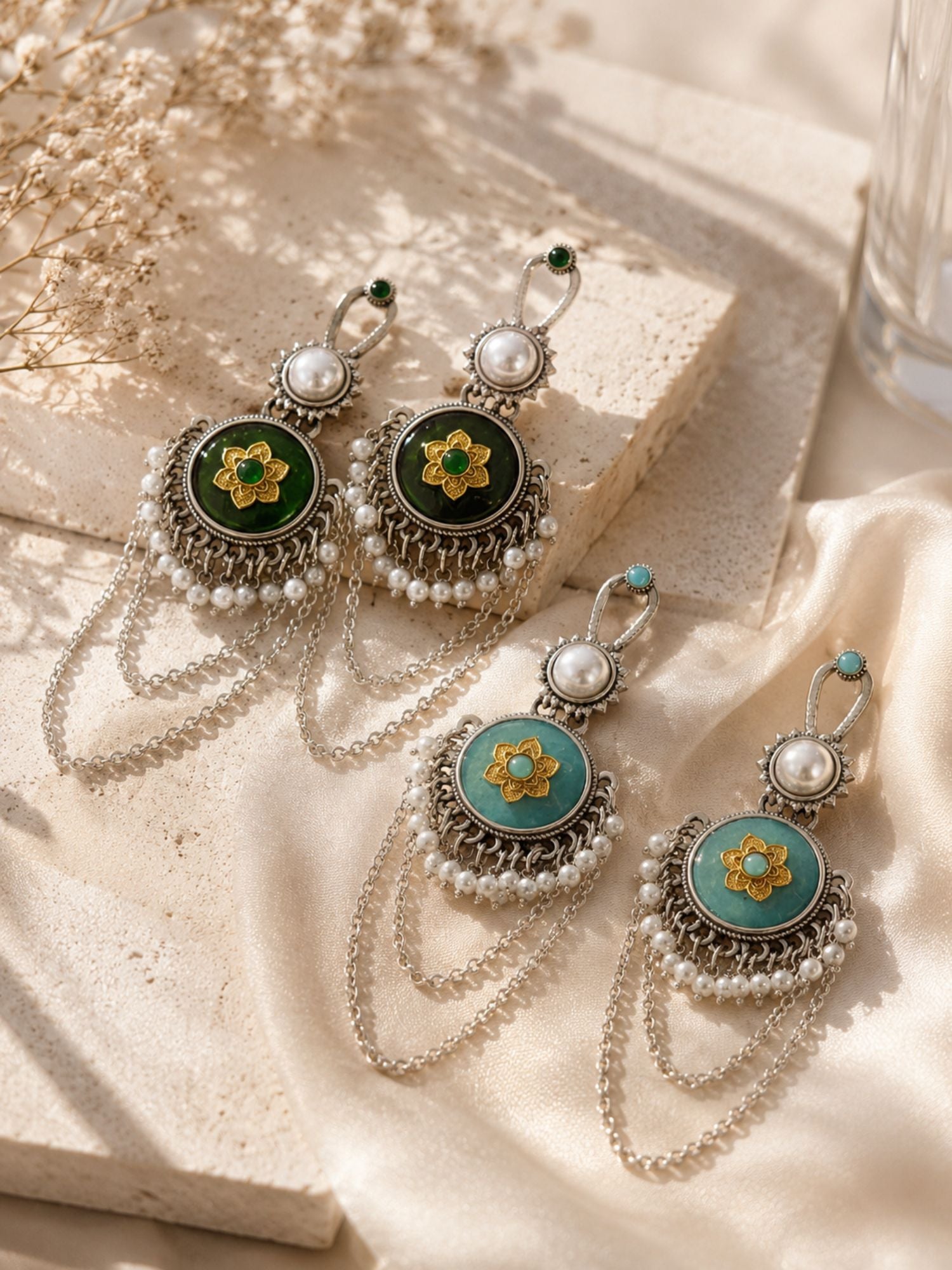 Statement Earrings in Oxidised Silver Festive | Abdesigns