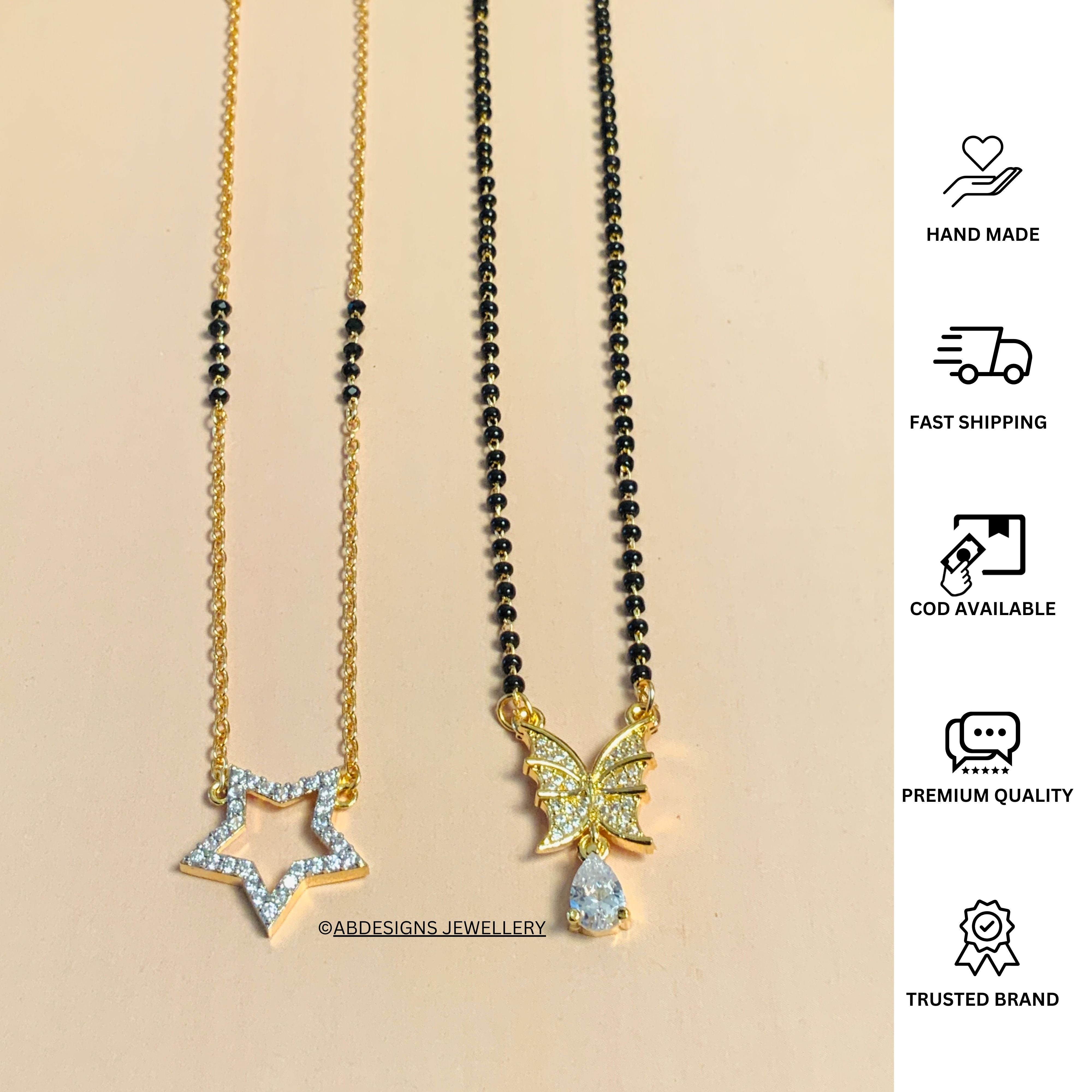 Impressive Gold Plated American Diamond Mangalsutra Combo