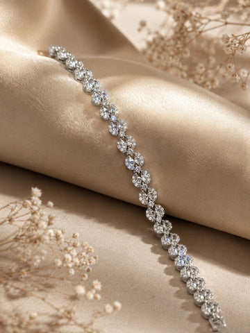 Abdesignsjewellery Silver Plated American Diamond Bracelet