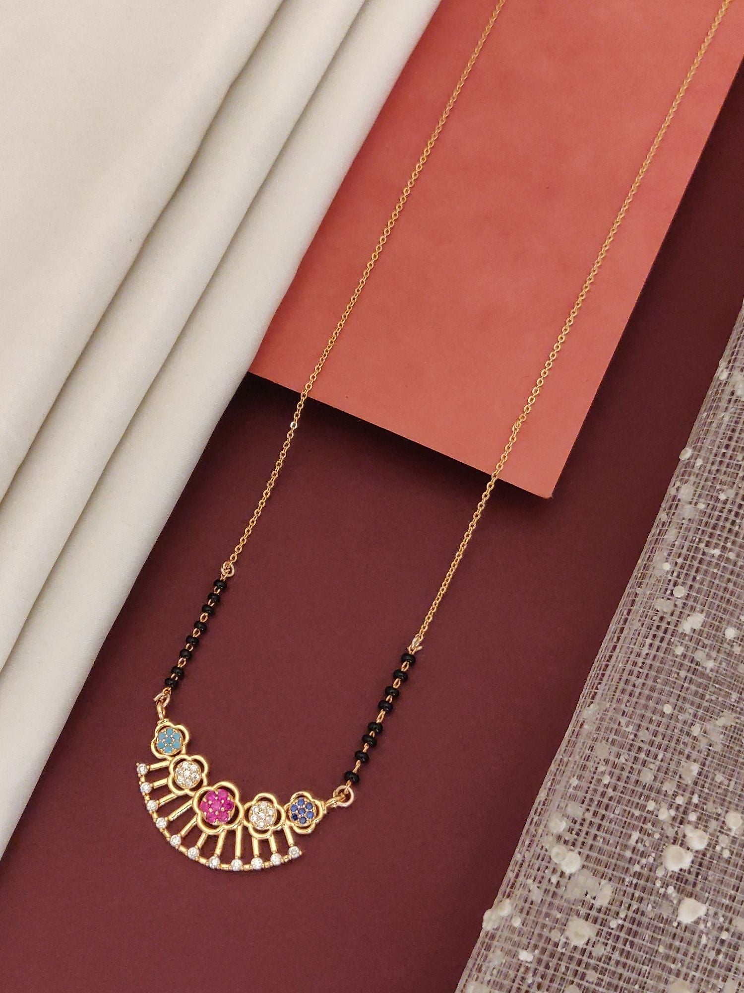 RoseGold Plated American Diamond Mangalsutra - mangalsutra by Abdesigns Jewellery