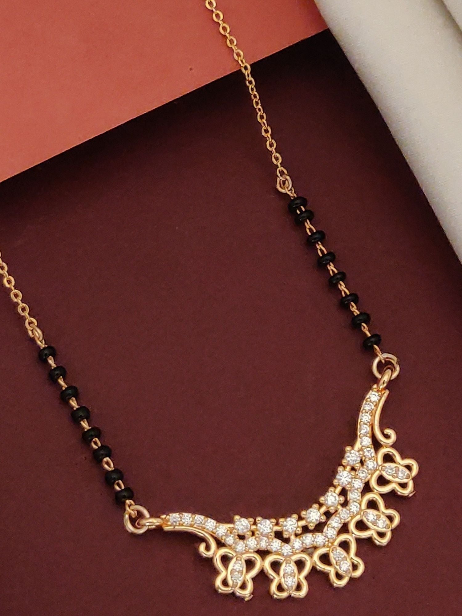 Abdesigns RoseGold Plated American Diamond Mangalsutra