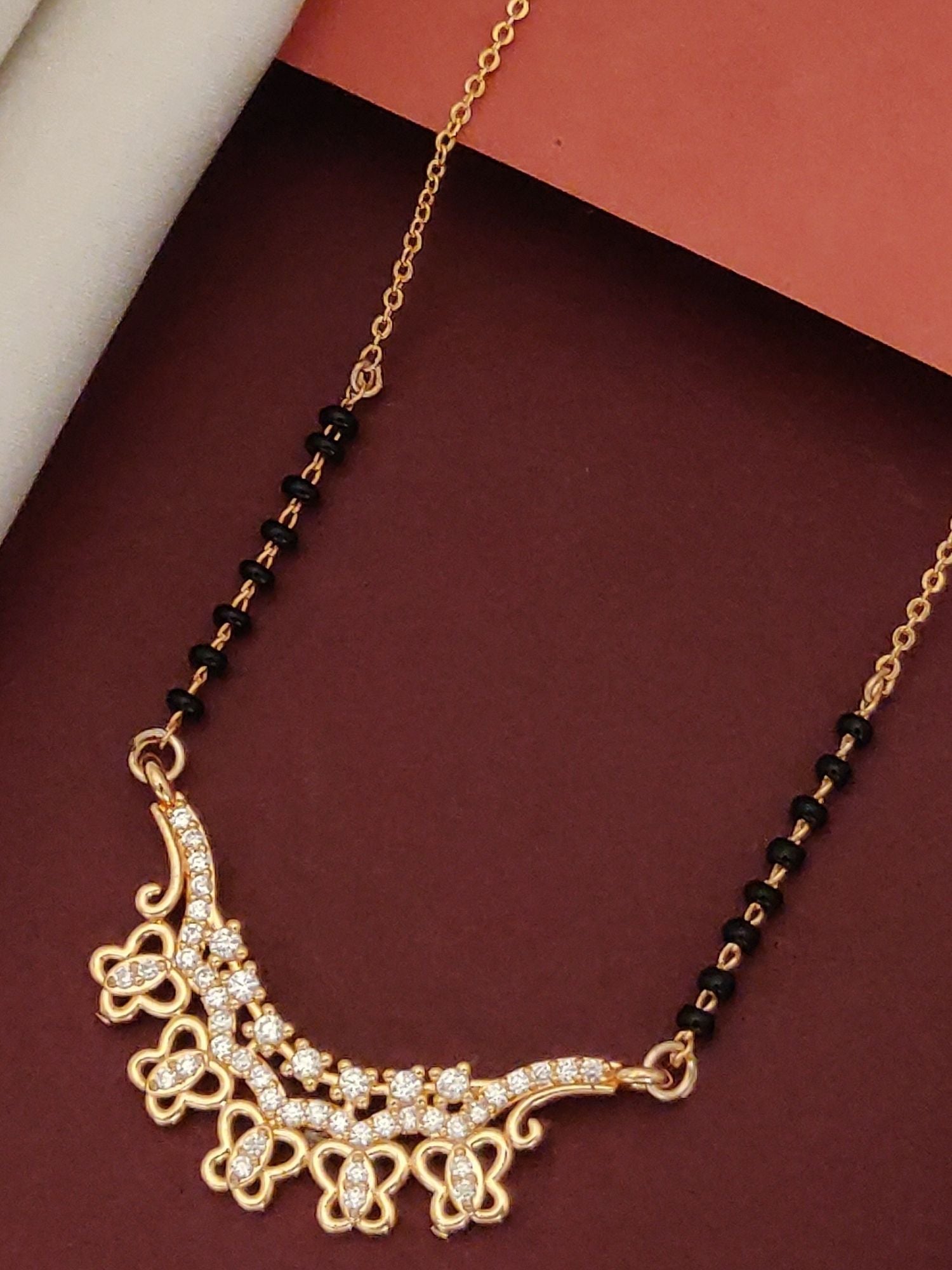 Abdesigns RoseGold Plated American Diamond Mangalsutra