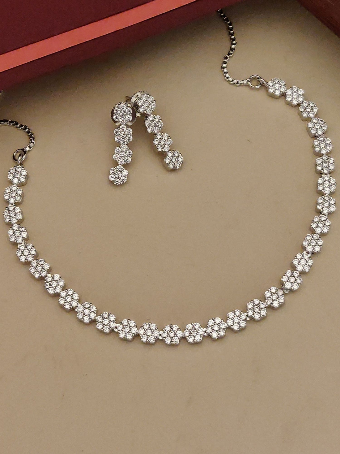 Abdesigns American Diamond Necklace Set