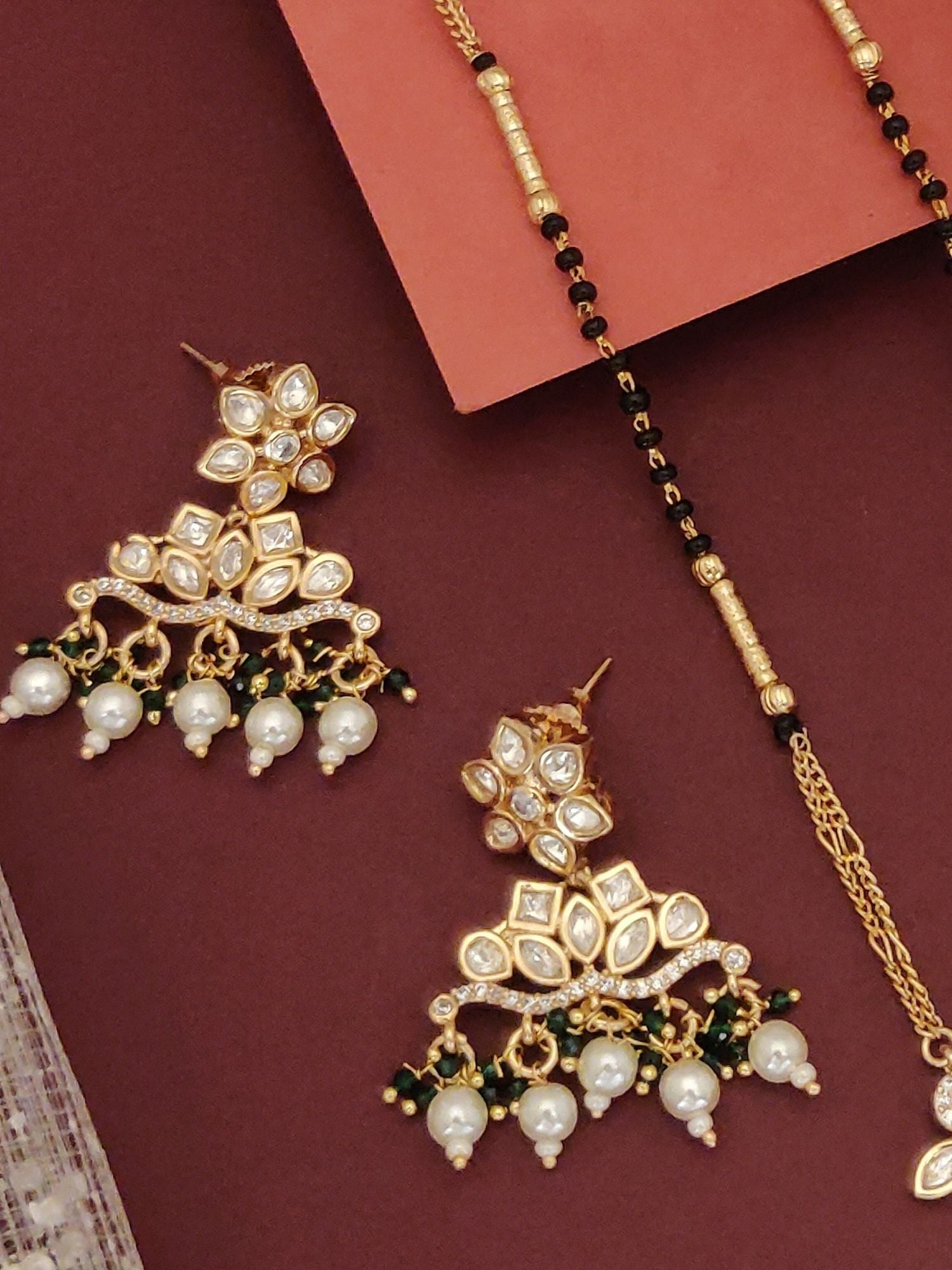 Abdesigns Gold Plated Polki Kundan Mangalsutra Set