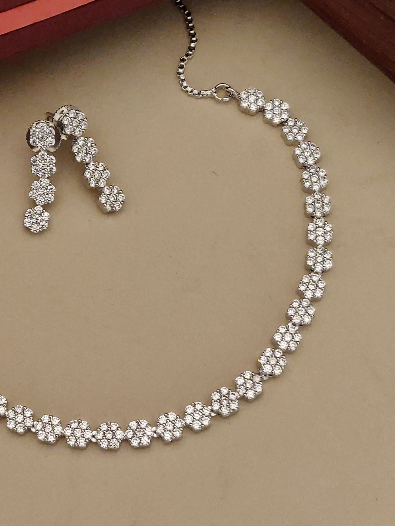Abdesigns American Diamond Necklace Set