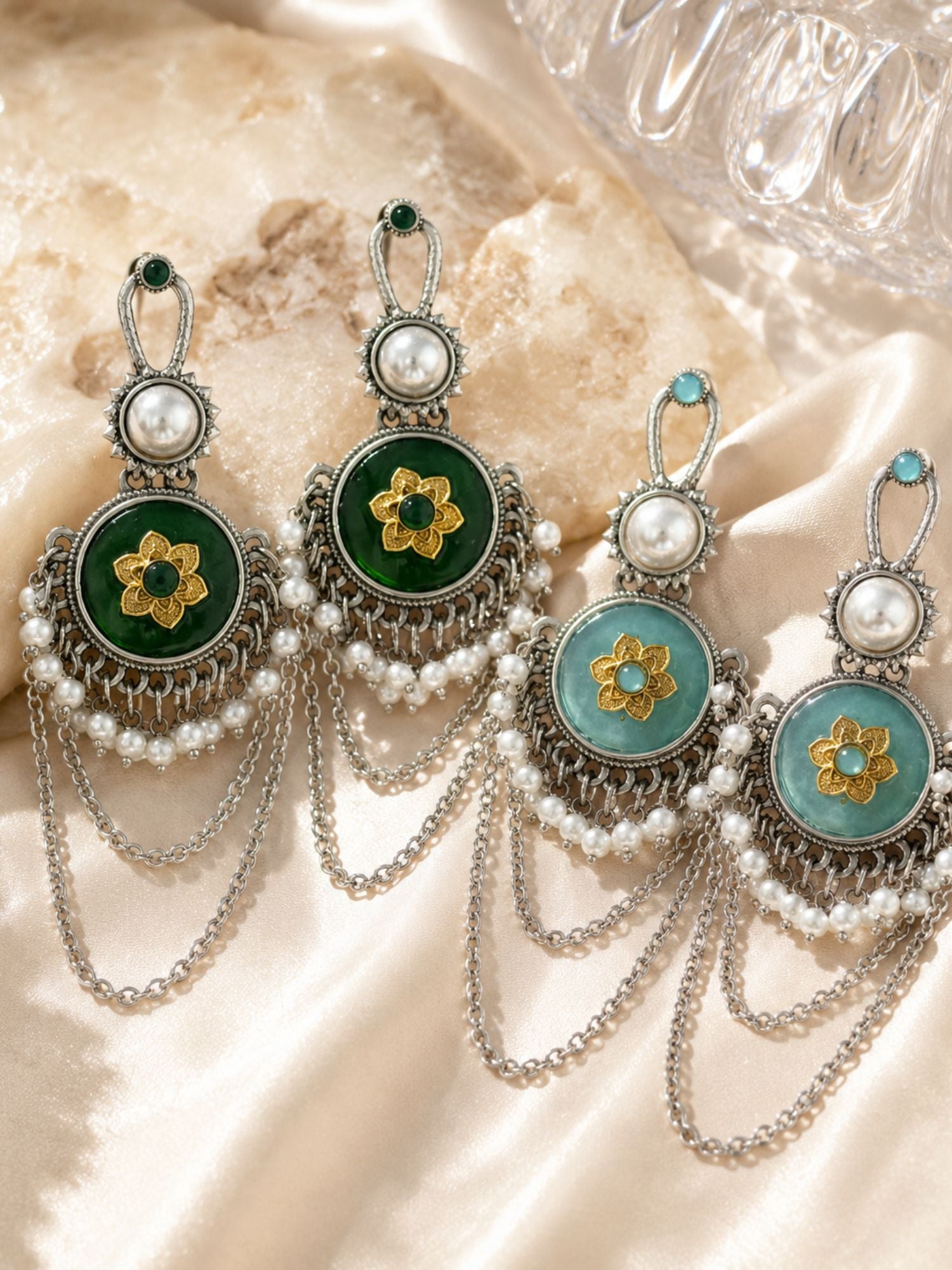 Statement Earrings in Oxidised Silver Festive | Abdesigns
