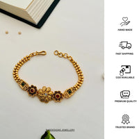 Thumbnail for Antique Precious Matt Gold Polish Hand Bracelet - Abdesignsjewellery