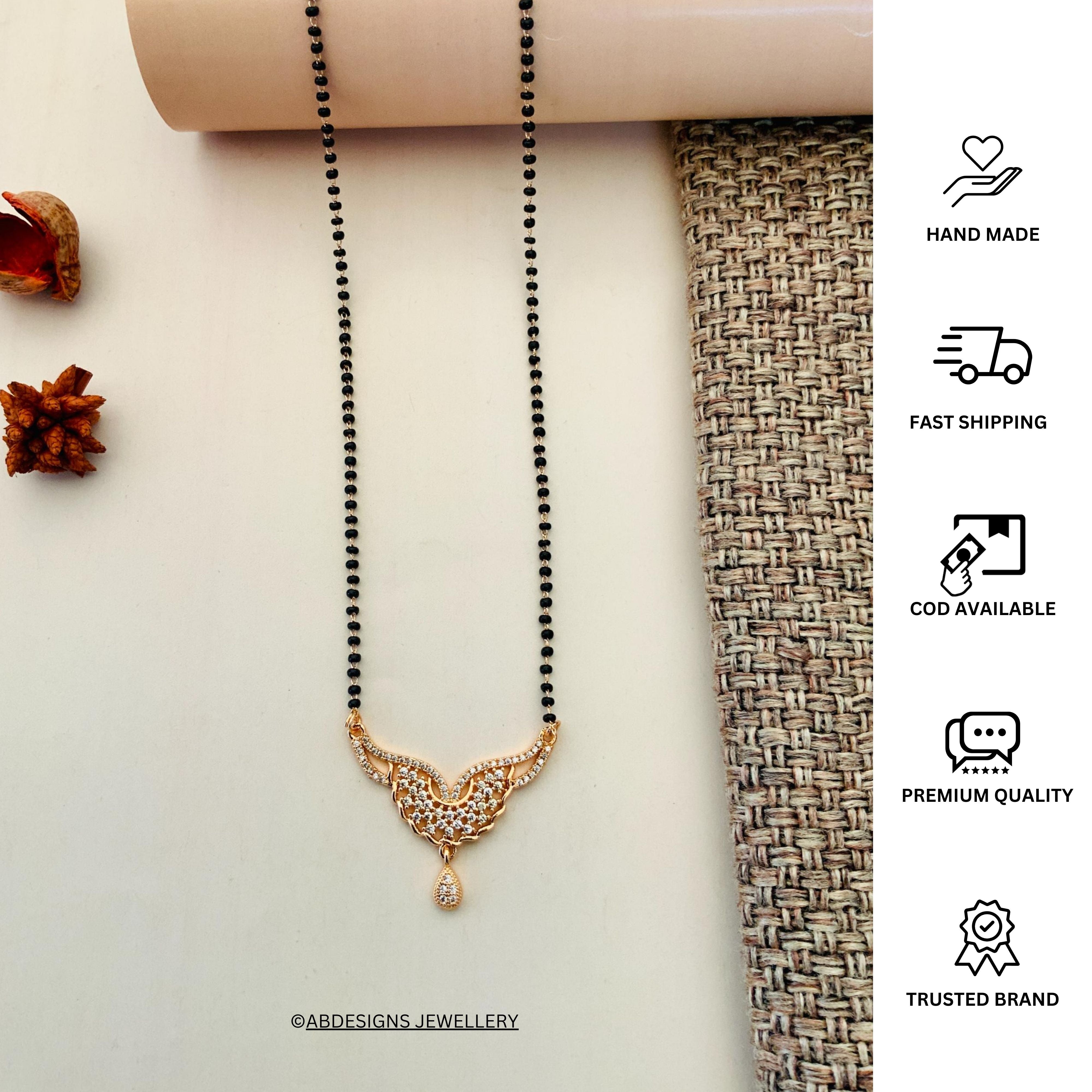 Dazzling High Quality RoseGold Plated Mangalsutra - Abdesignsjewellery