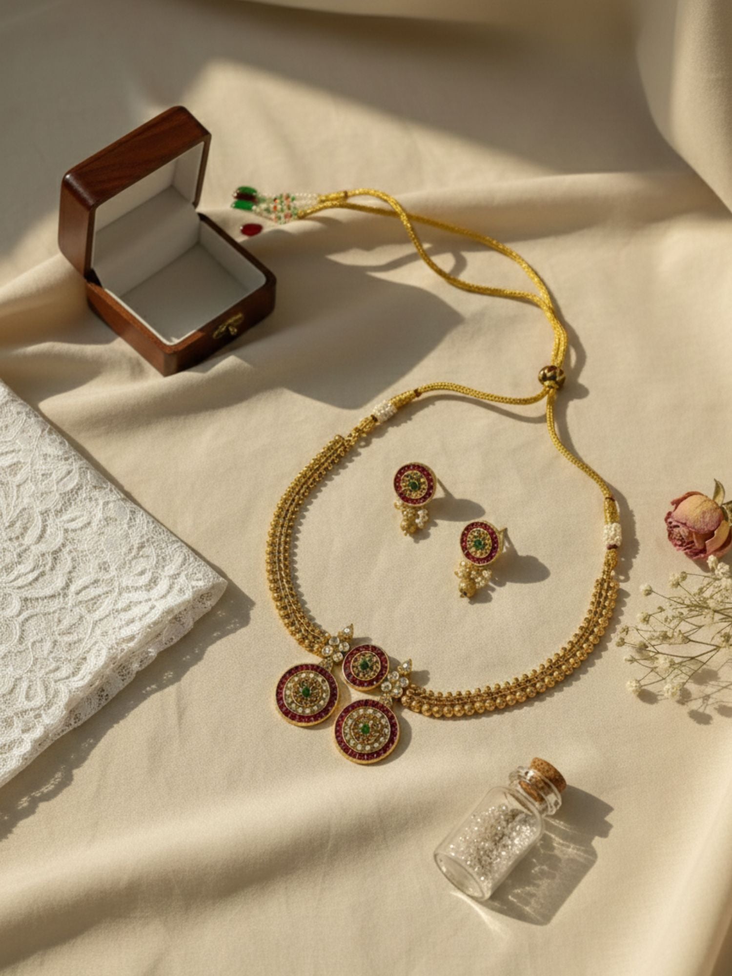 South Indian Antique Necklace Set - necklace by Abdesigns Jewellery