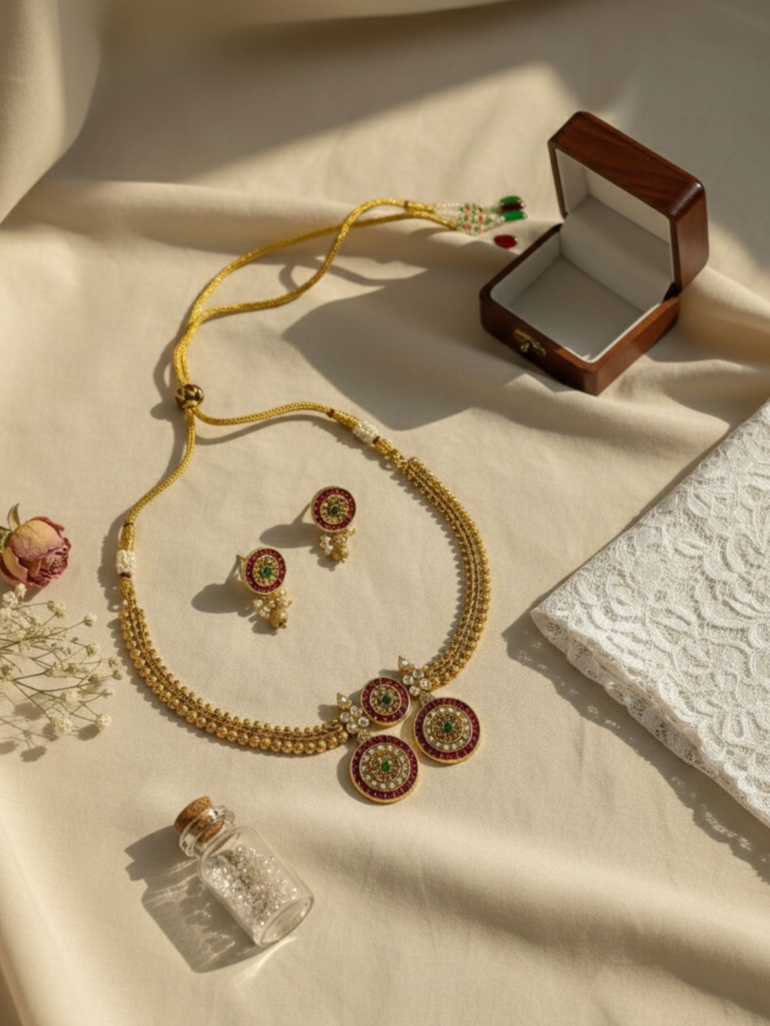 South Indian Antique Necklace Set - necklace by Abdesigns Jewellery
