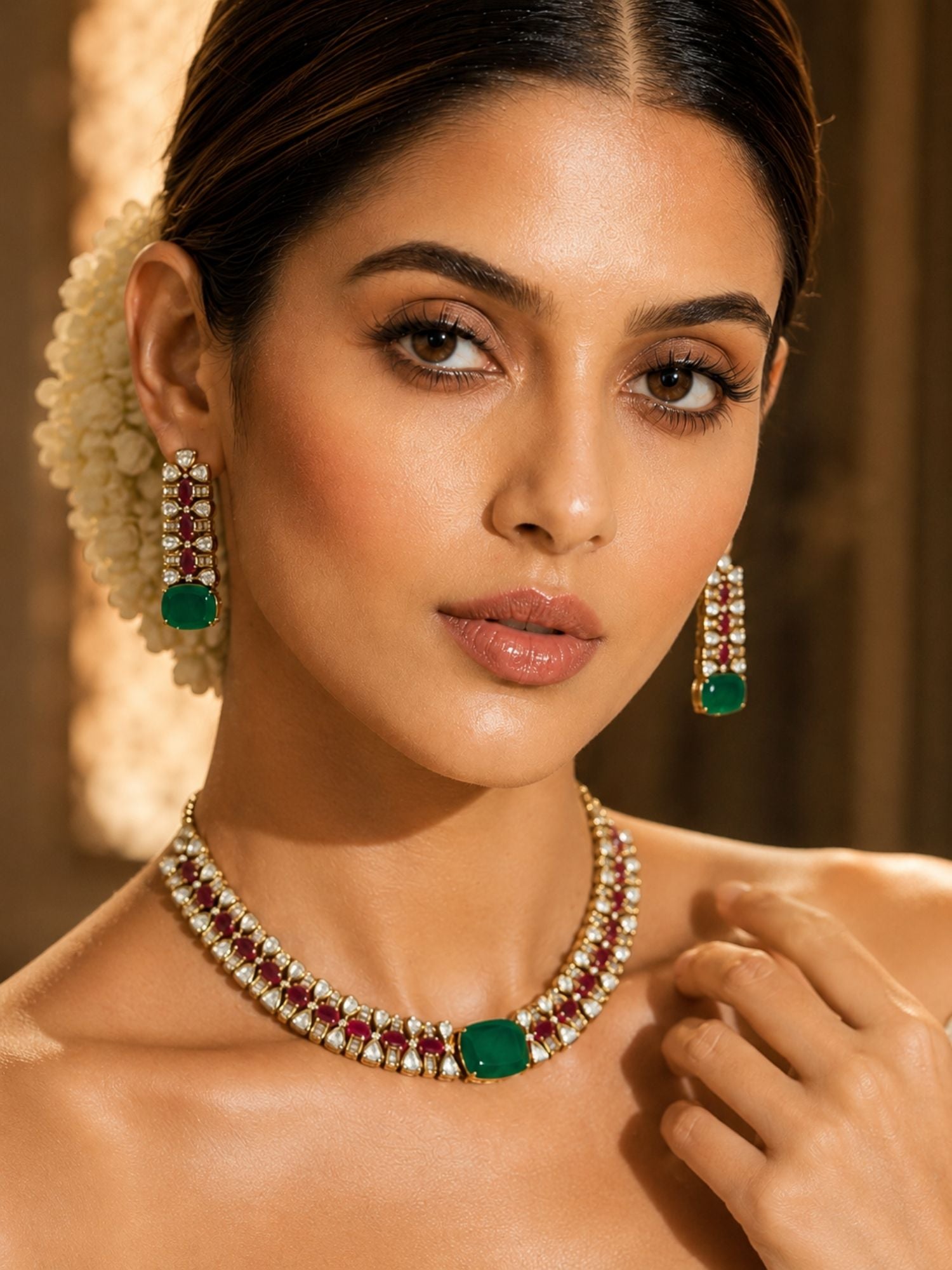 Emerald Green Necklace Set | Abdesigns Jewellery