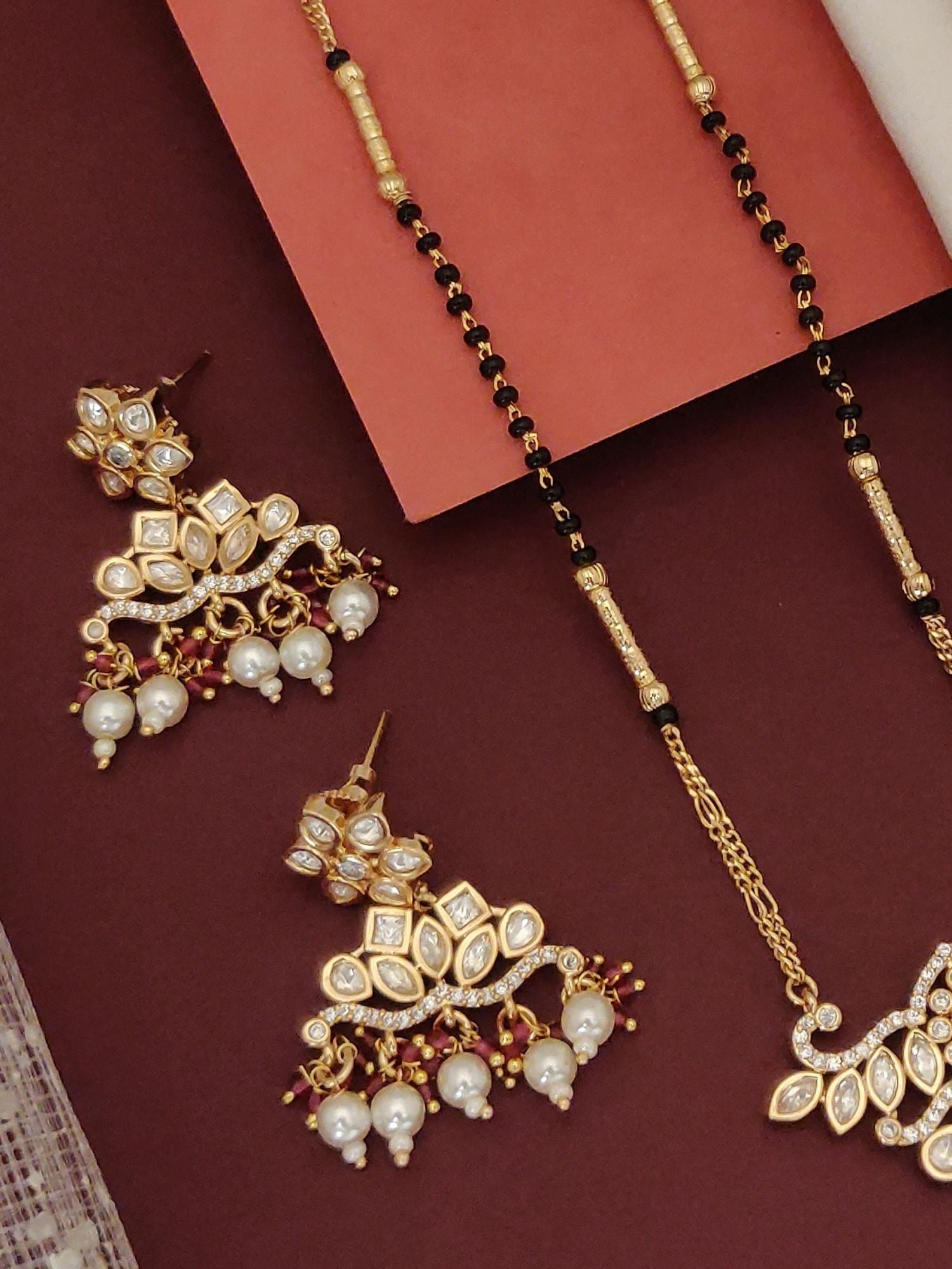 Abdesigns Gold Plated Polki Kundan Mangalsutra Set
