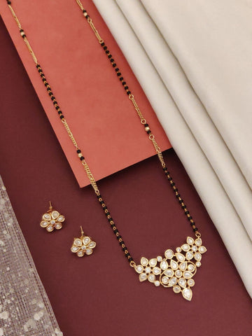 Abdesigns Gold Plated Polki Kundan Mangalsutra Set