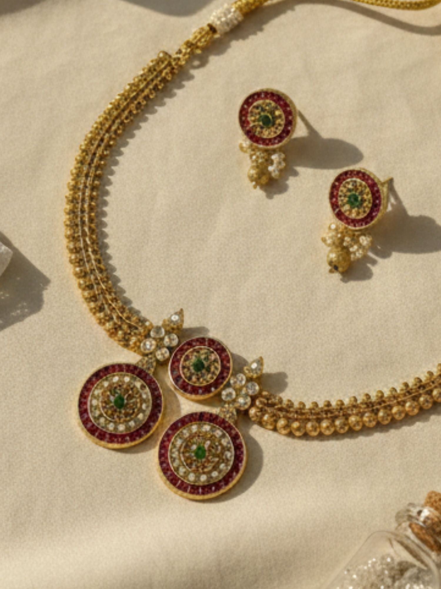 South Indian Antique Necklace Set - necklace by Abdesigns Jewellery