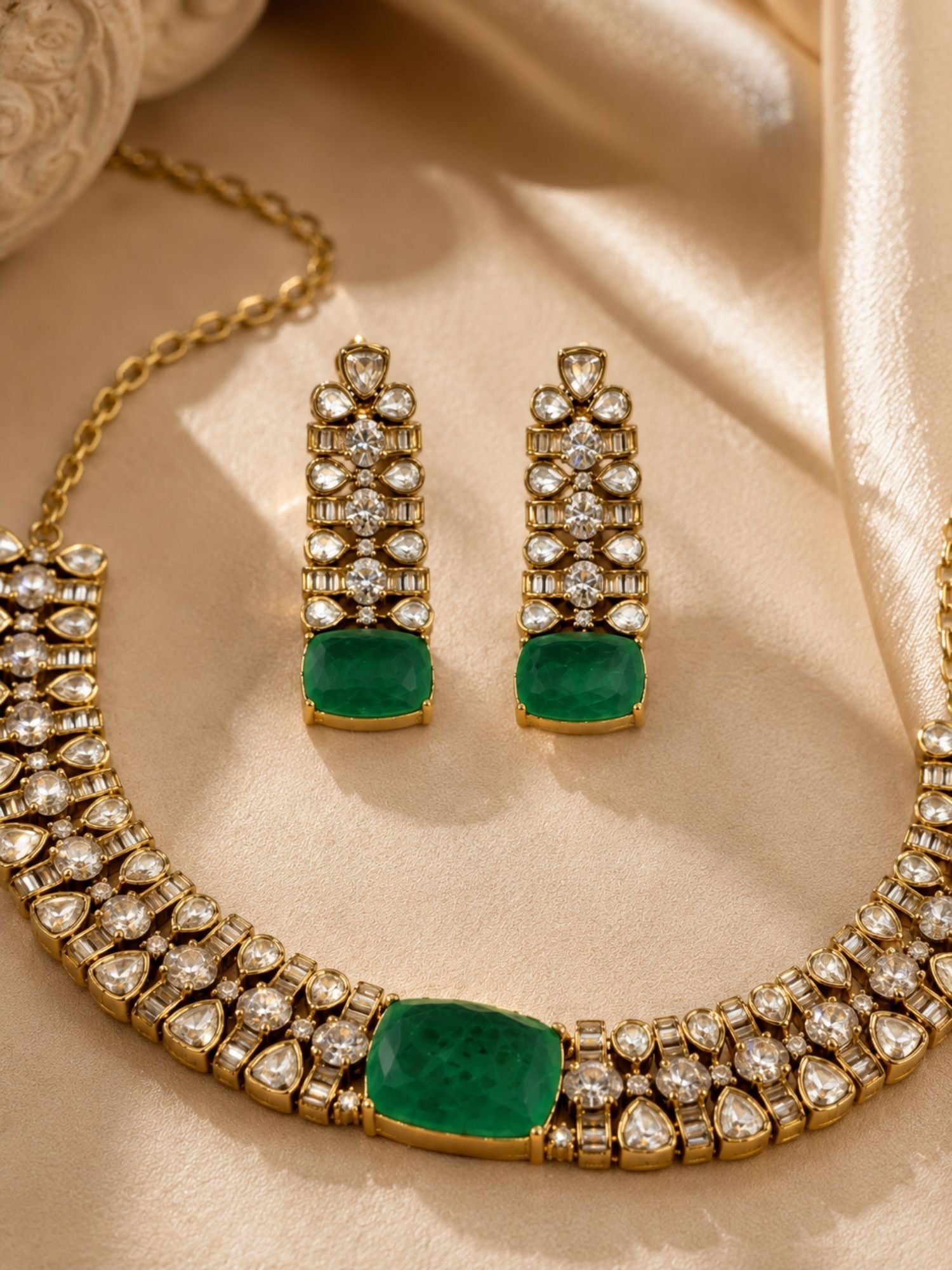 Emerald Green Necklace Set | Abdesigns Jewellery