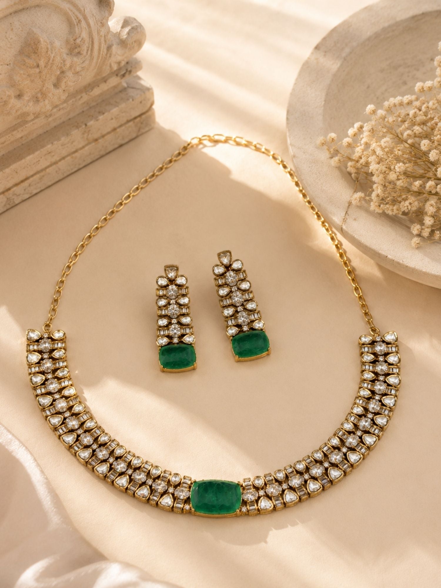 Emerald Green Necklace Set | Abdesigns Jewellery