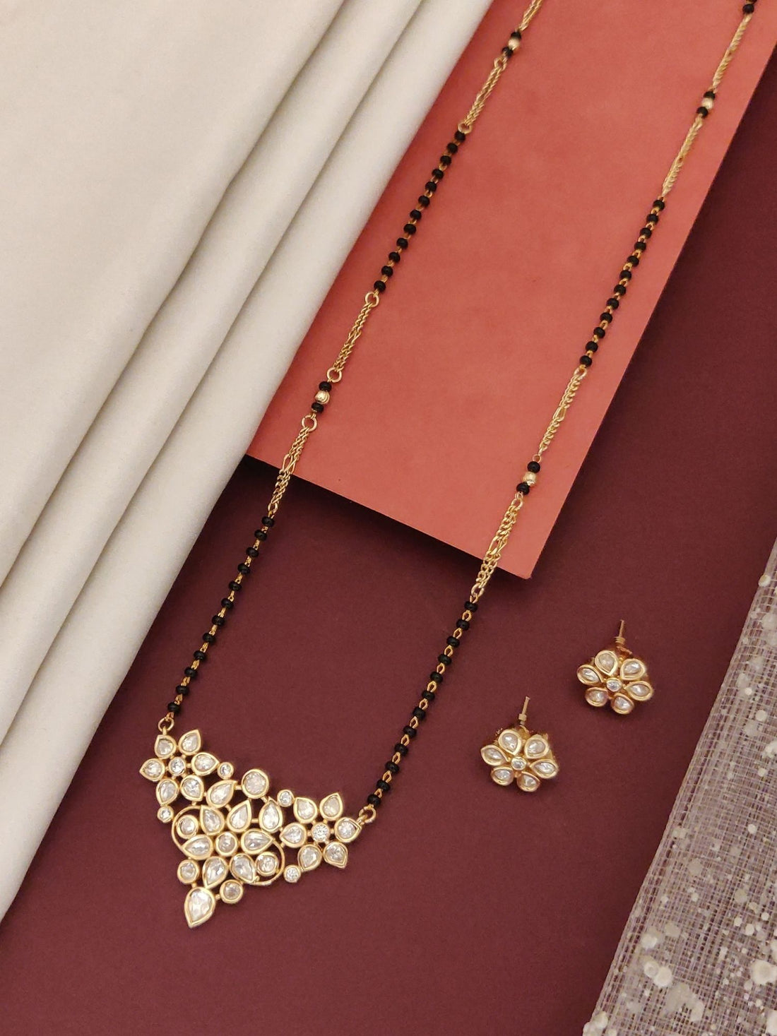 Abdesigns Gold Plated Polki Kundan Mangalsutra Set