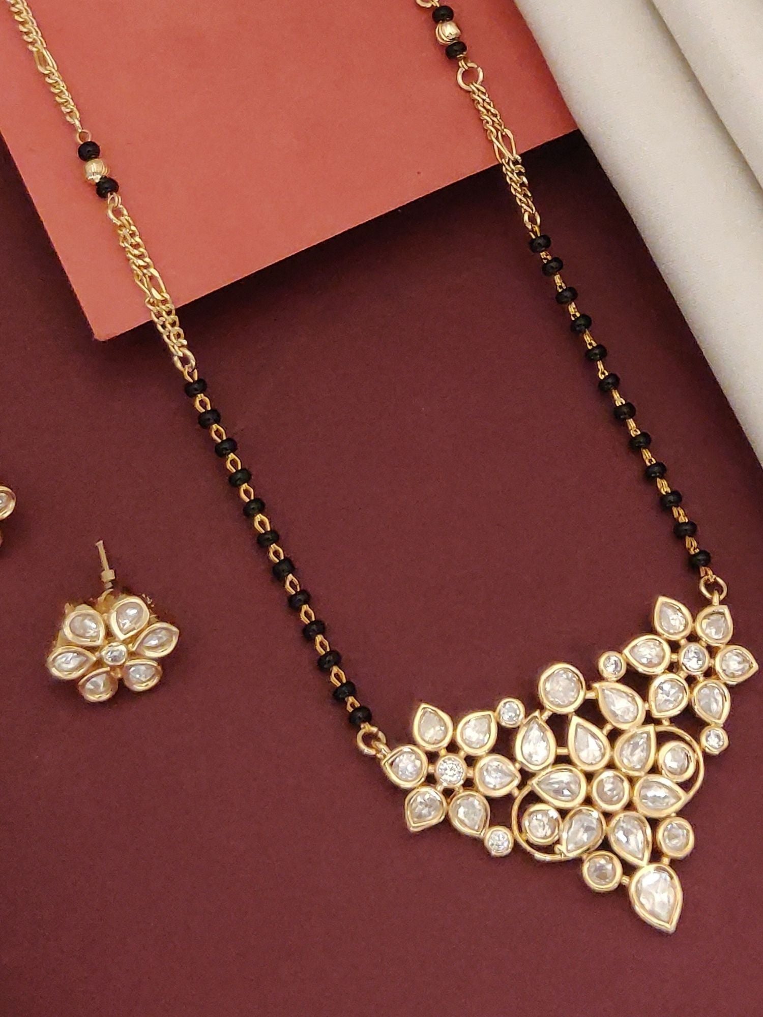 Abdesigns Gold Plated Polki Kundan Mangalsutra Set