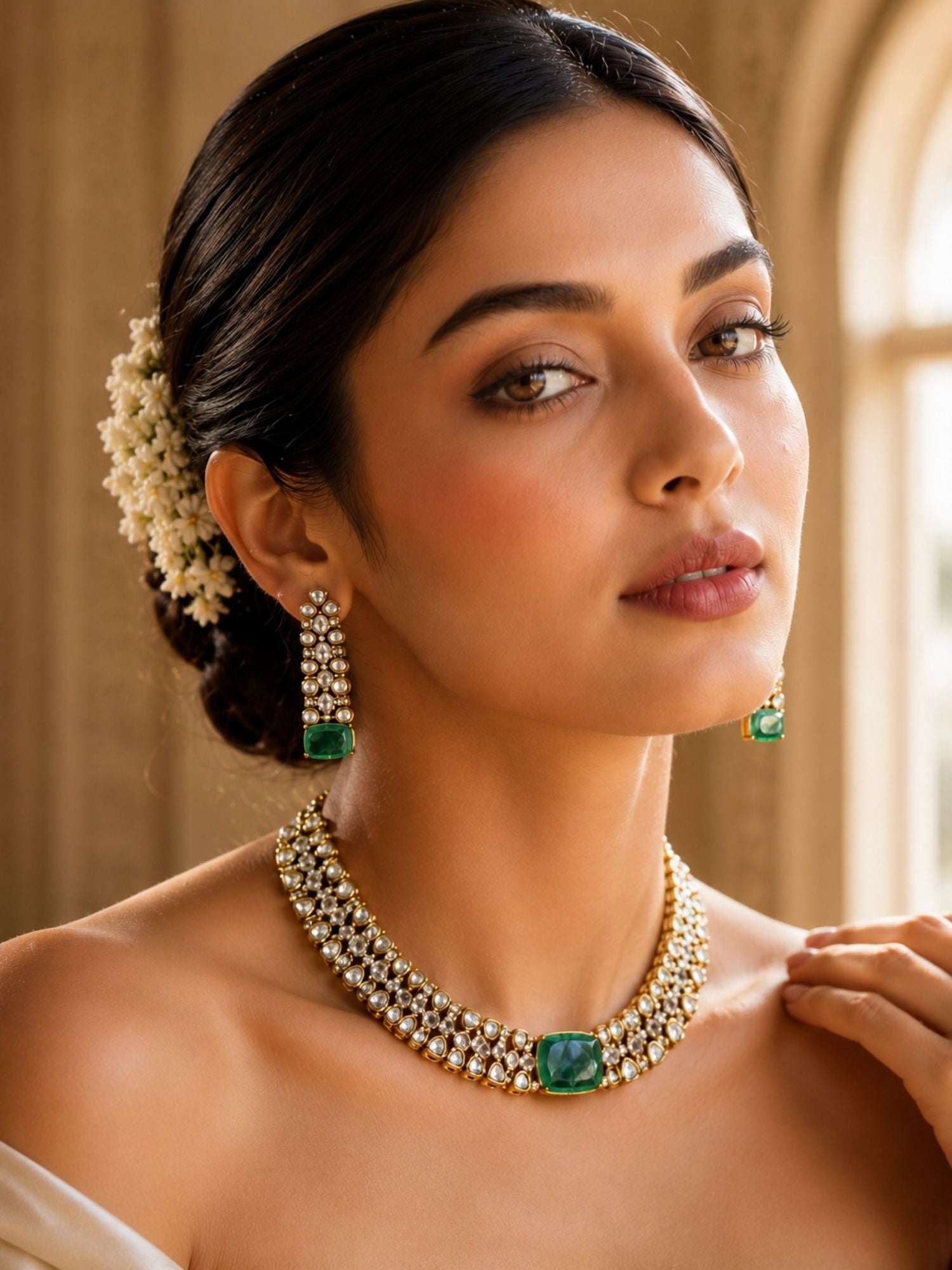 Emerald Green Necklace Set | Abdesigns Jewellery