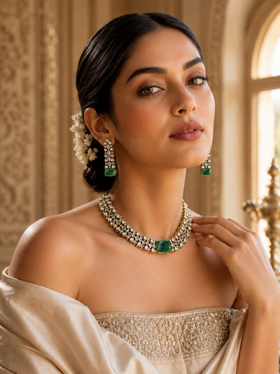 Emerald Green Necklace Set | Abdesigns Jewellery