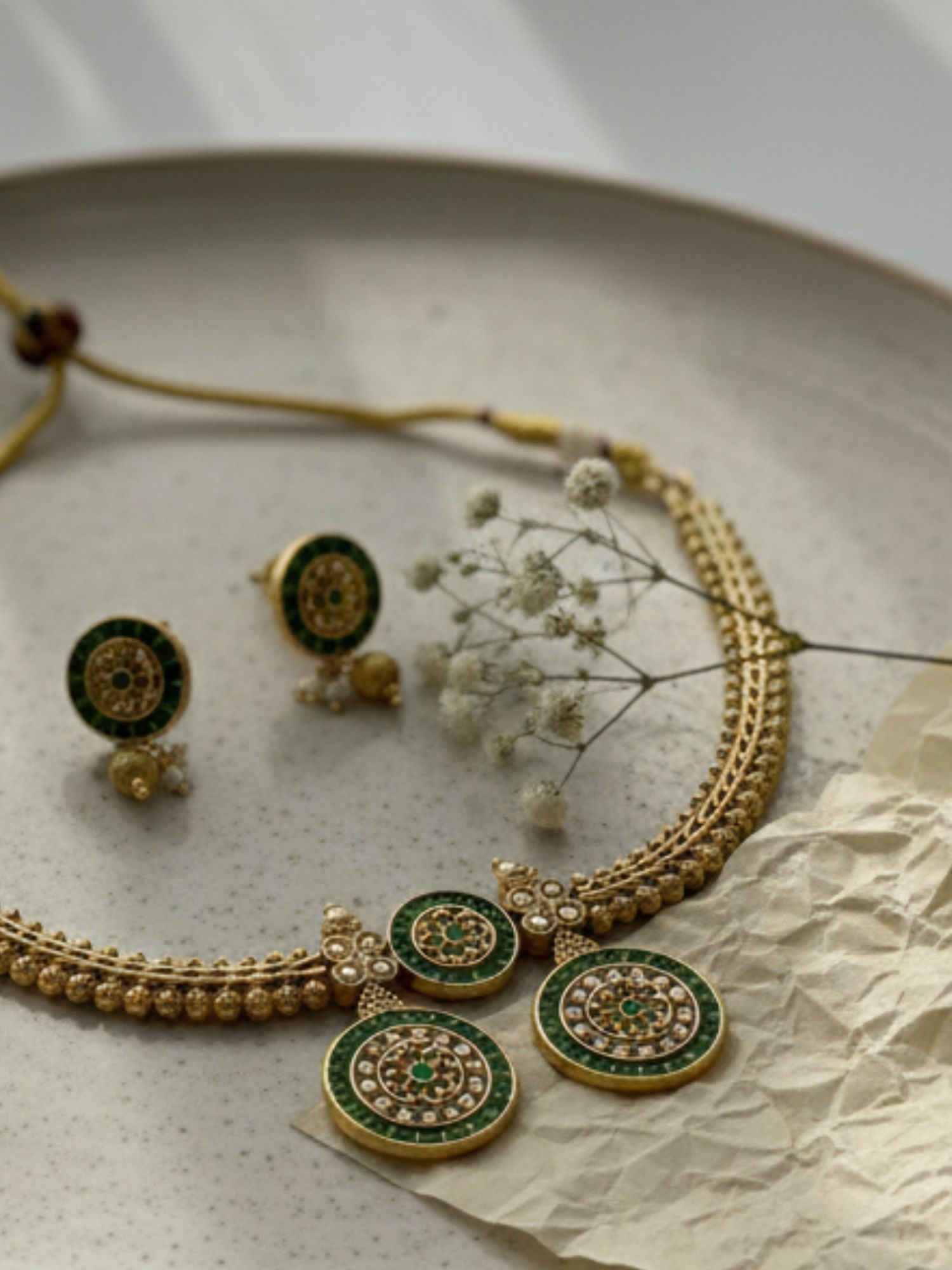 South Indian Antique Necklace Set - necklace by Abdesigns Jewellery
