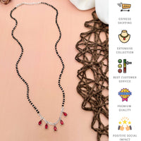 Thumbnail for Colourful Silver Plated American Diamond Drops Mangalsutra