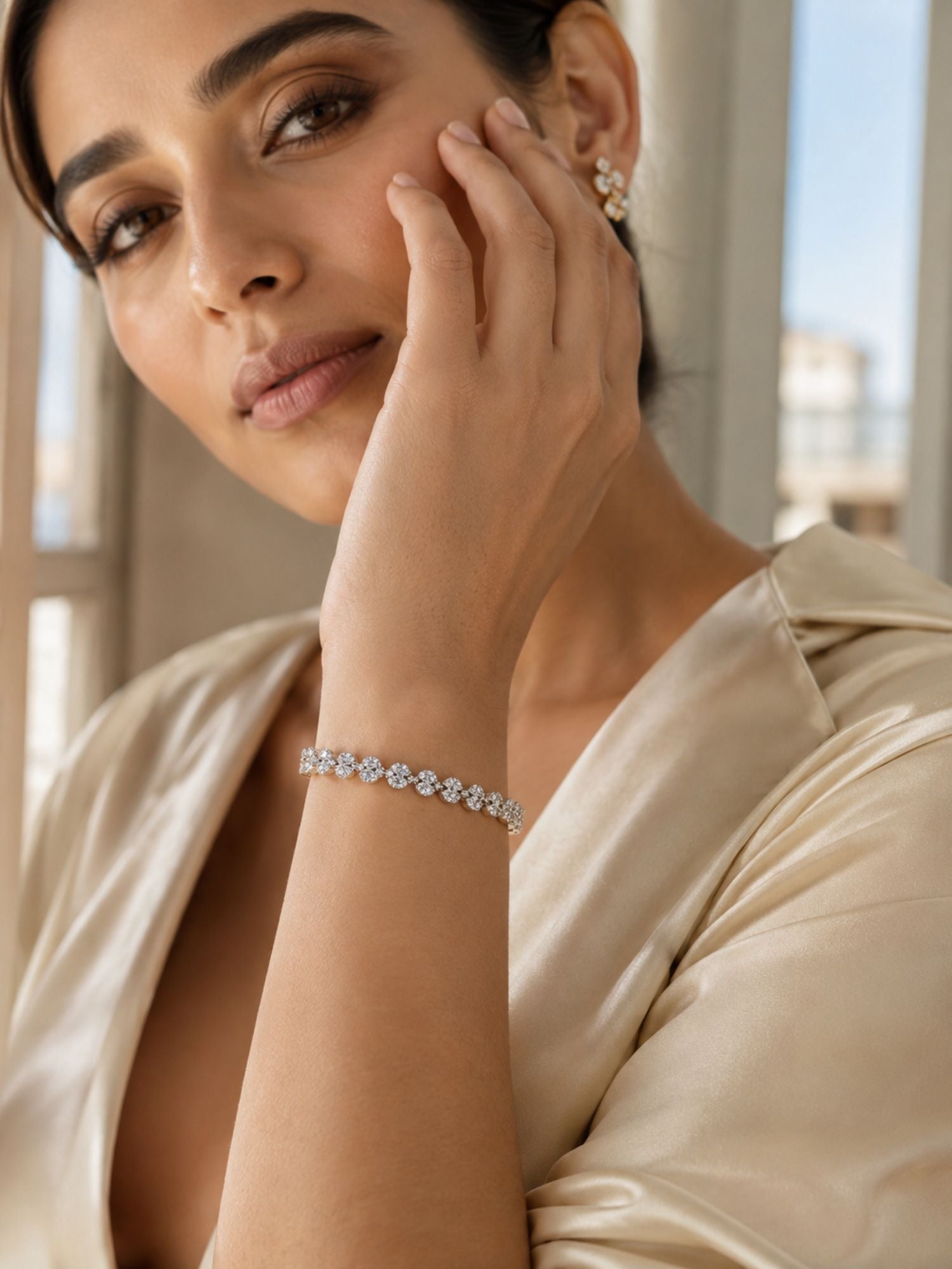Abdesignsjewellery Silver Plated American Diamond Bracelet