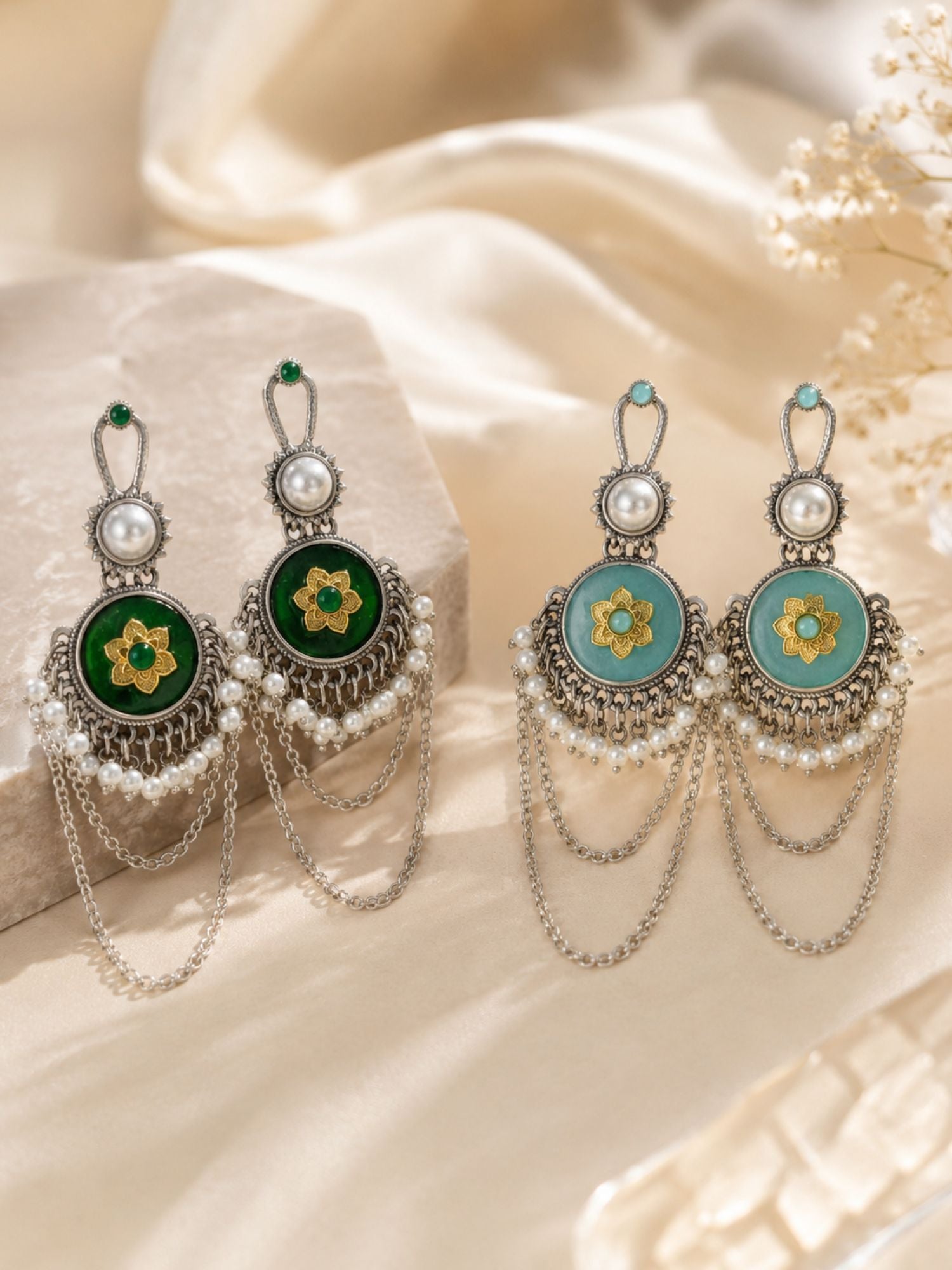 Statement Earrings in Oxidised Silver Festive | Abdesigns