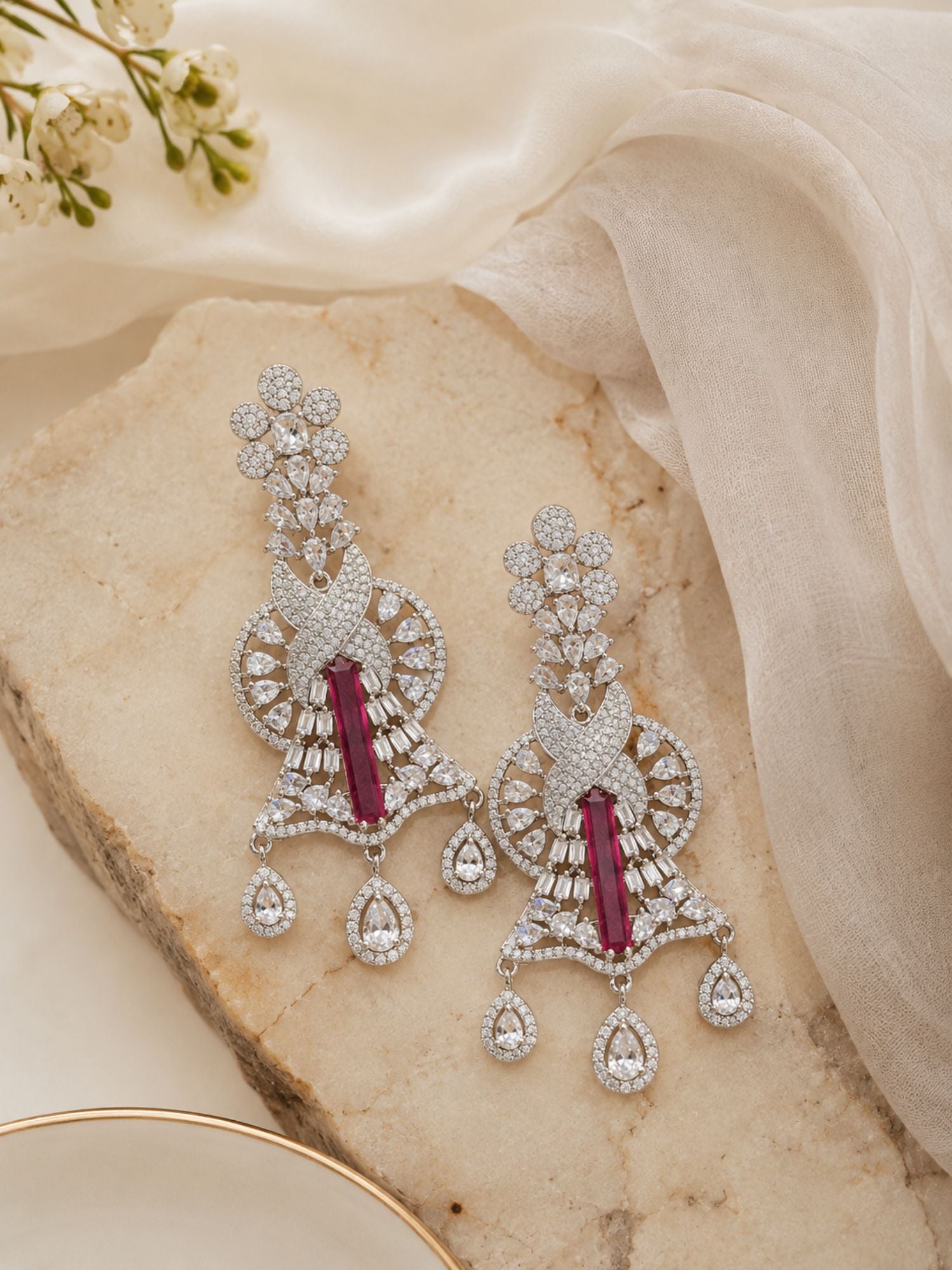 Emerald CZ Statement Earrings | Abdesigns