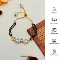 Thumbnail for Alluring Gold Plated American Diamond Mangalsutra Bracelet - Abdesignsjewellery
