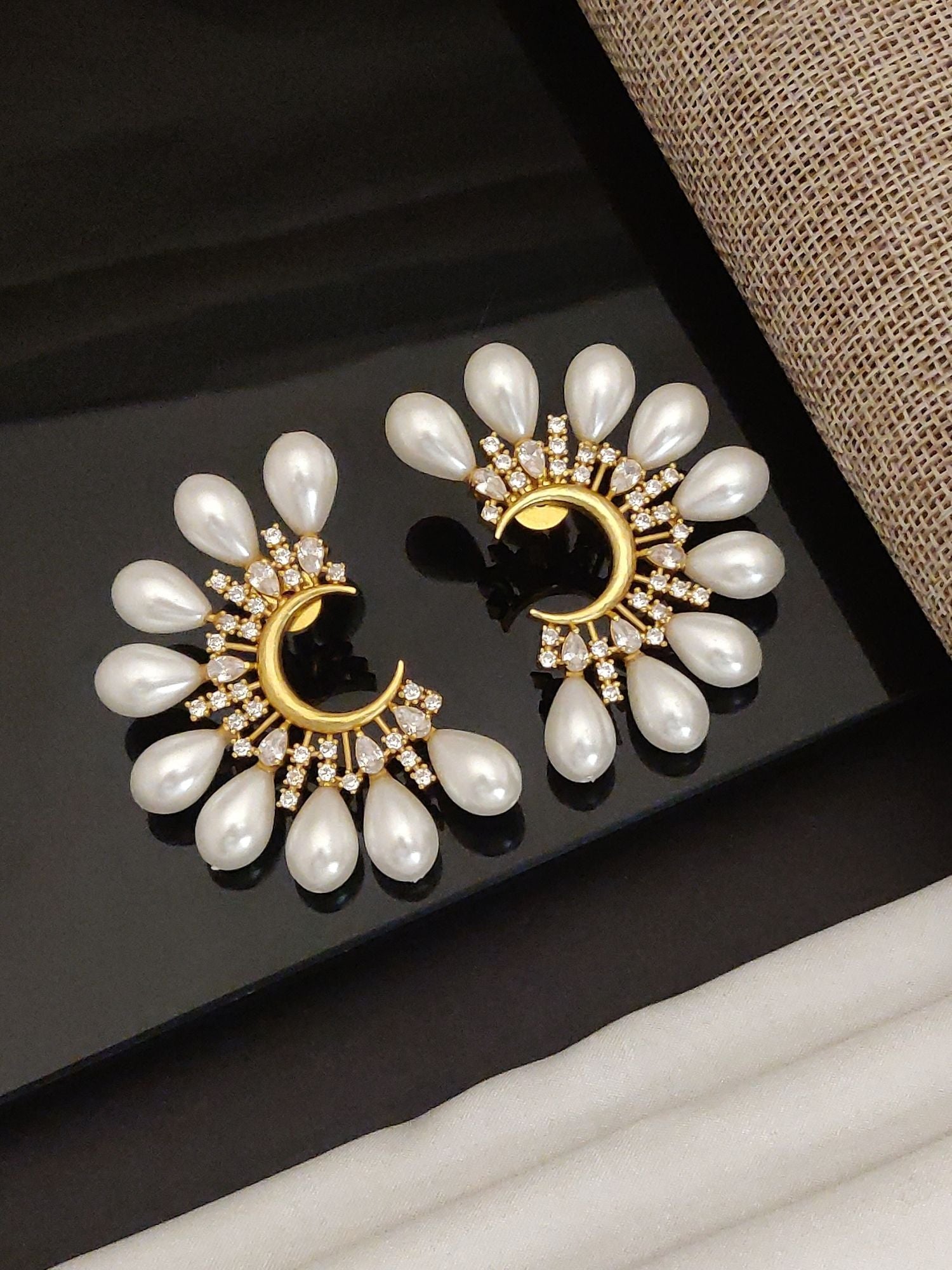 Abdesigns Gold Plated Pearl Earring