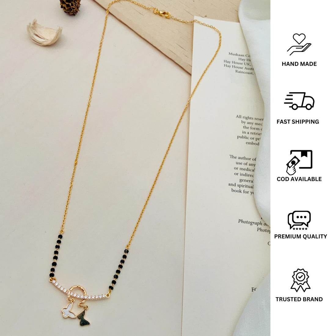 Gold Plated American Diamond Mangalsutra