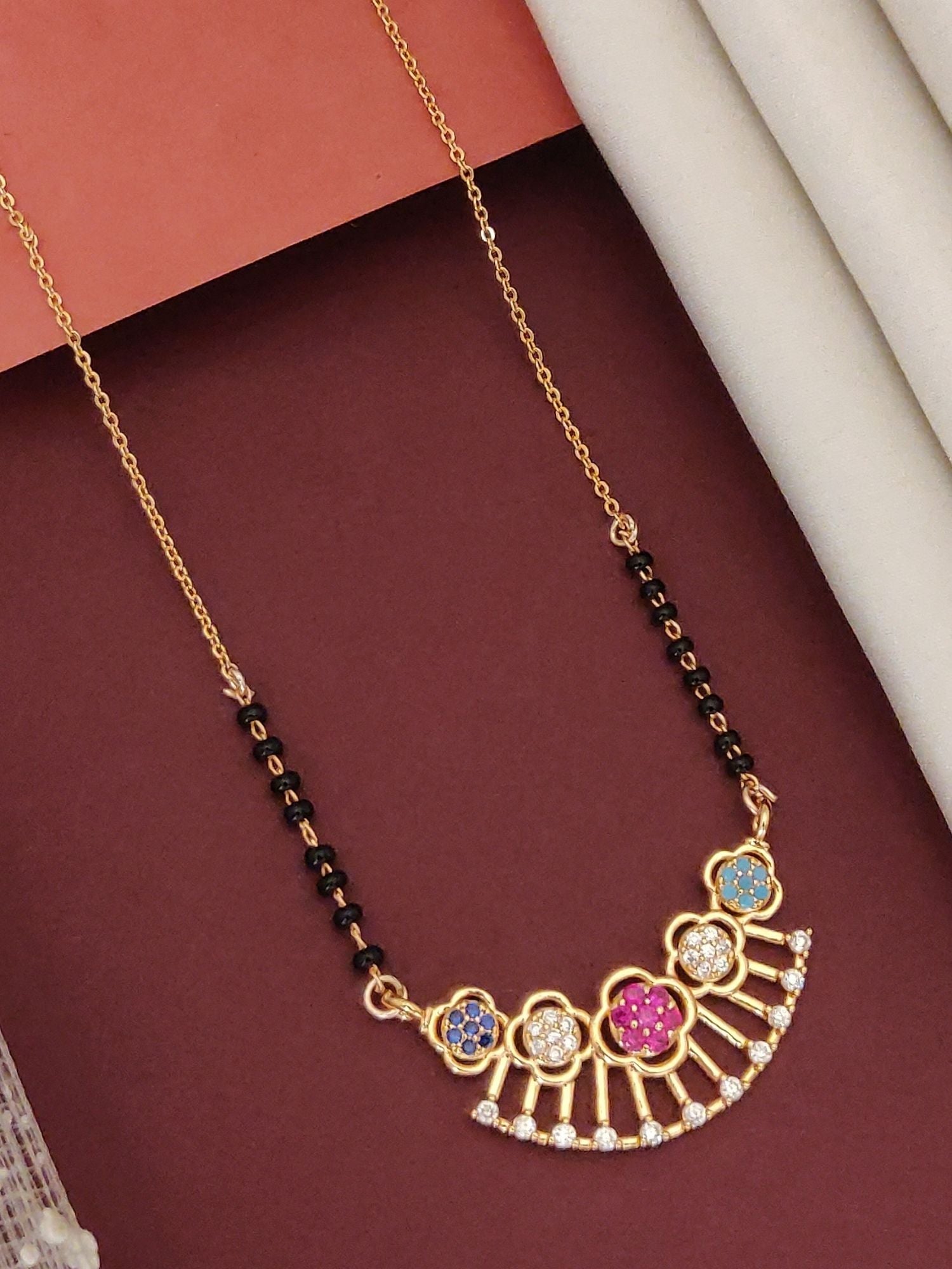RoseGold Plated American Diamond Mangalsutra - mangalsutra by Abdesigns Jewellery