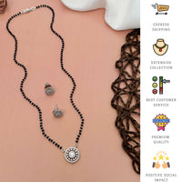 Thumbnail for Round Cz Silver Plated American Diamond Mangalsutra Set