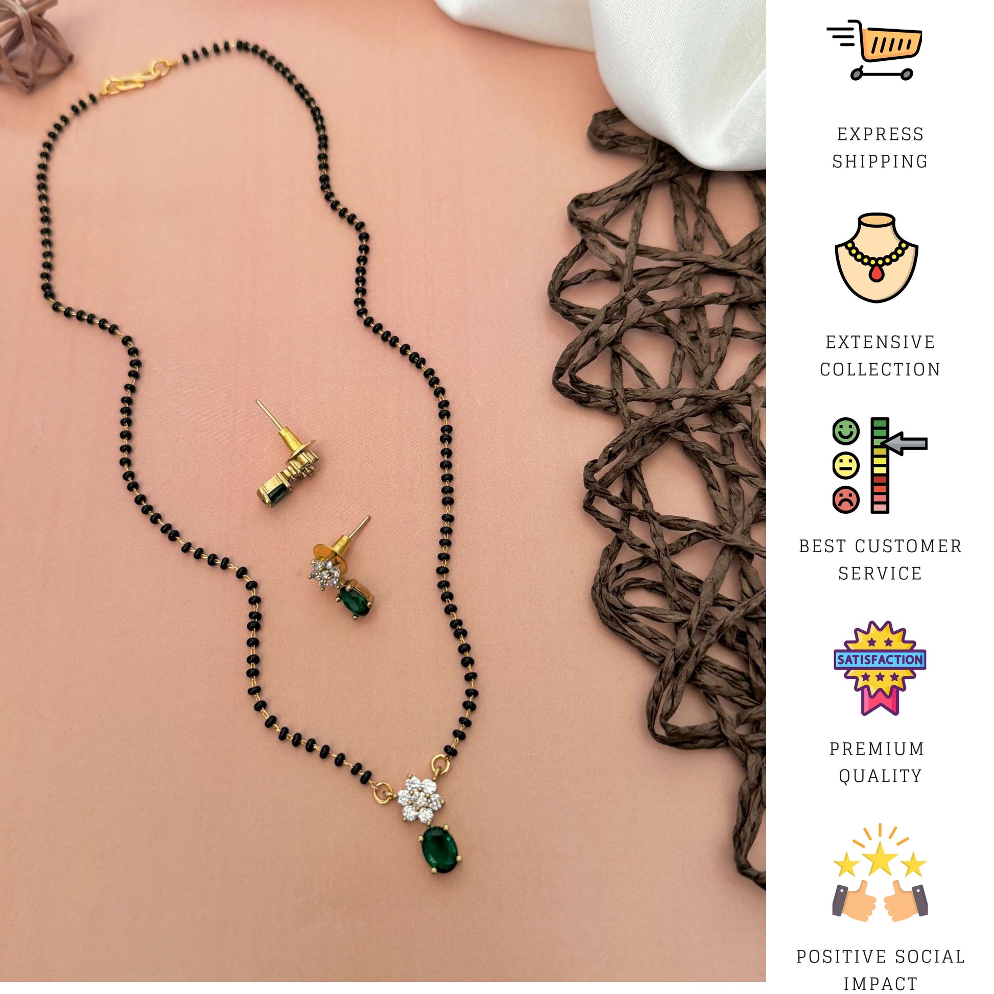 Simple Gold Plated American Diamond Mangalsutra - mangalsutra by Abdesigns Jewellery