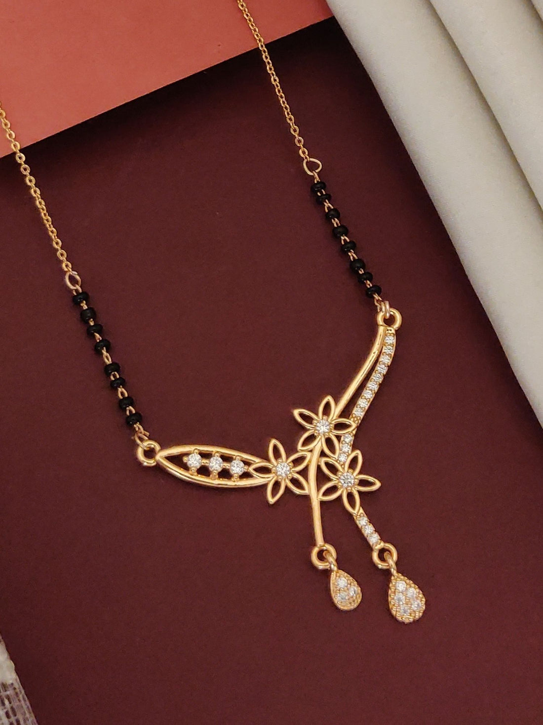 Abdesigns RoseGold Plated American Diamond Mangalsutra